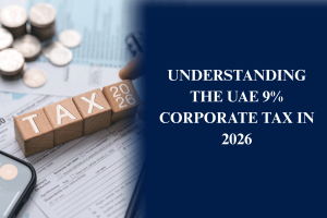 Business professionals reviewing UAE 9% Corporate Tax rates, registration, exemptions, filing deadlines, and compliance requirements for 2026.